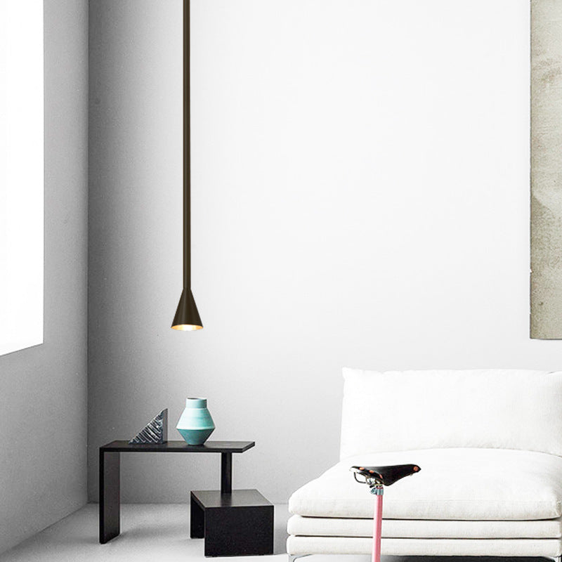 39.4'' Modern Vertical Long Metallic Cone Tube Pendant Light