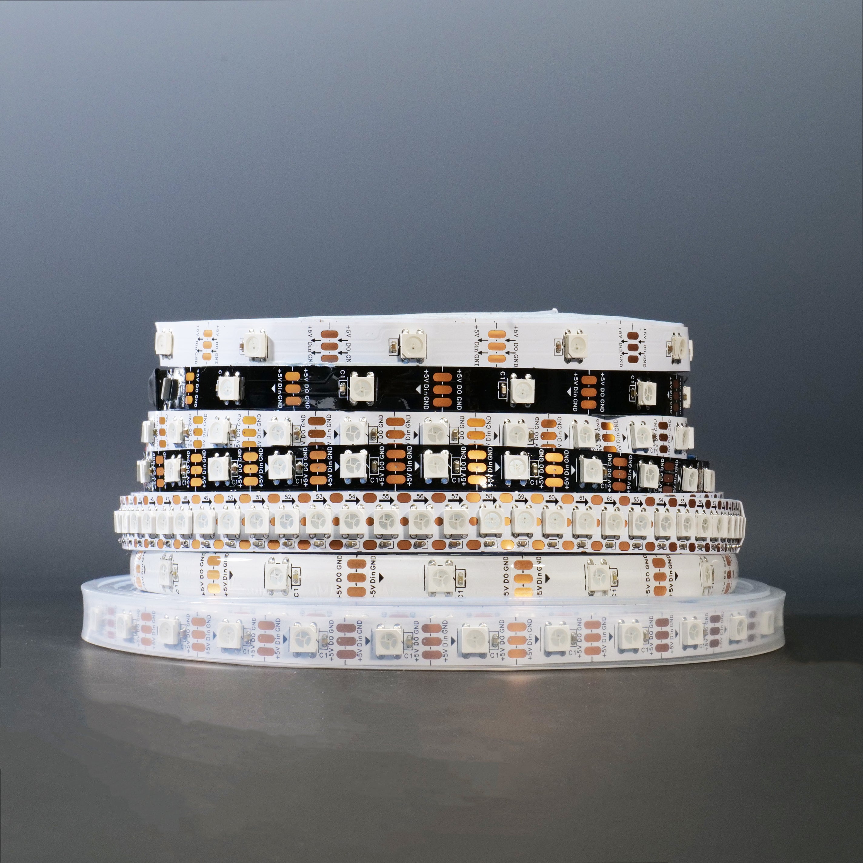 WS2812 RGB LED Pixel Strip 5050SMD Pure Gold Plated ,Flexible Full Color, DC 5V, 30-144 Pixels/Meter Optional