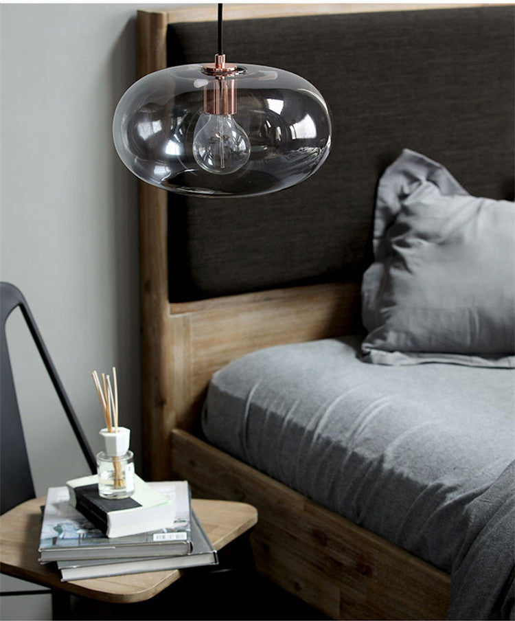 Nordic Glass LED Pendant Light - Artistic Electroplated Modern Ceiling Fixture