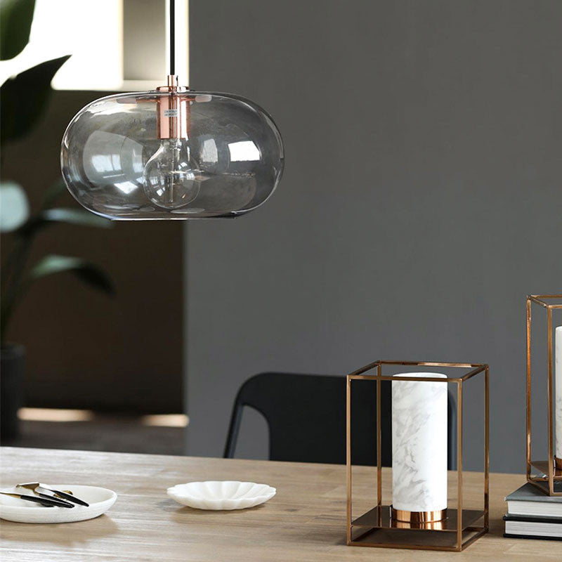 Nordic Glass LED Pendant Light - Artistic Electroplated Modern Ceiling Fixture
