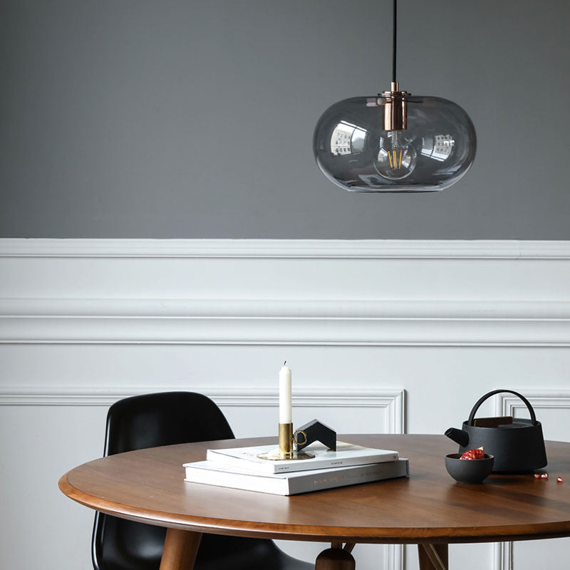 Nordic Glass LED Pendant Light - Artistic Electroplated Modern Ceiling Fixture