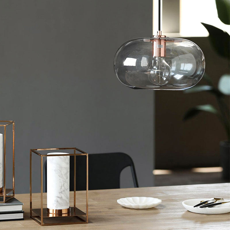 Nordic Glass LED Pendant Light - Artistic Electroplated Modern Ceiling Fixture