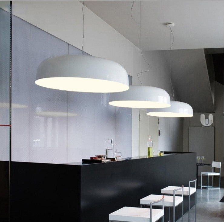 Smithfield Modern Aluminum Pendant Light , Black/White Hanging Fixture