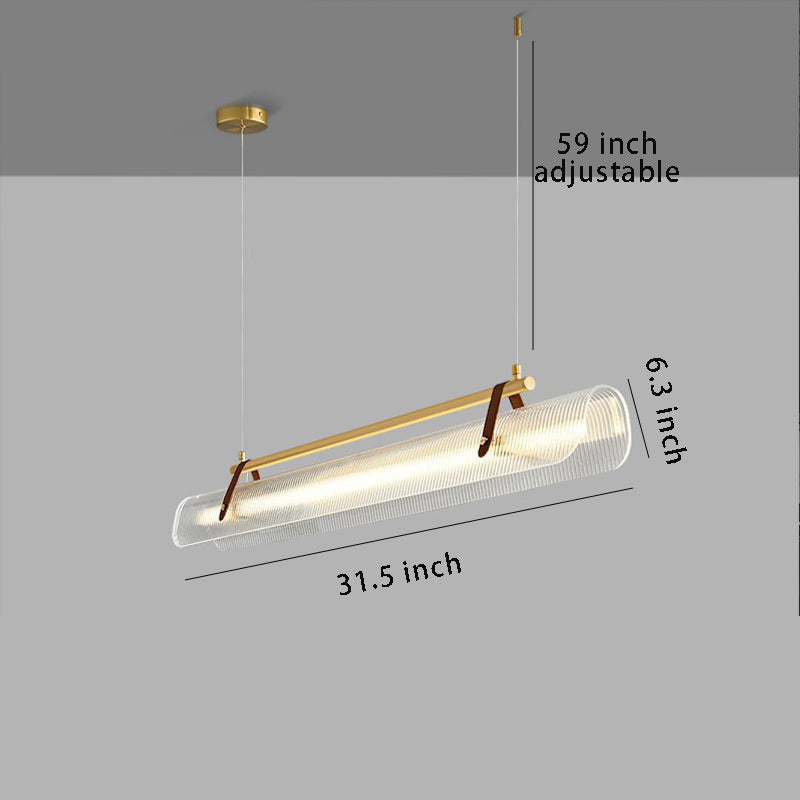 Acrylic Nami Linear Pendant Light , Adjustable Hanging Length, Ideal for Island