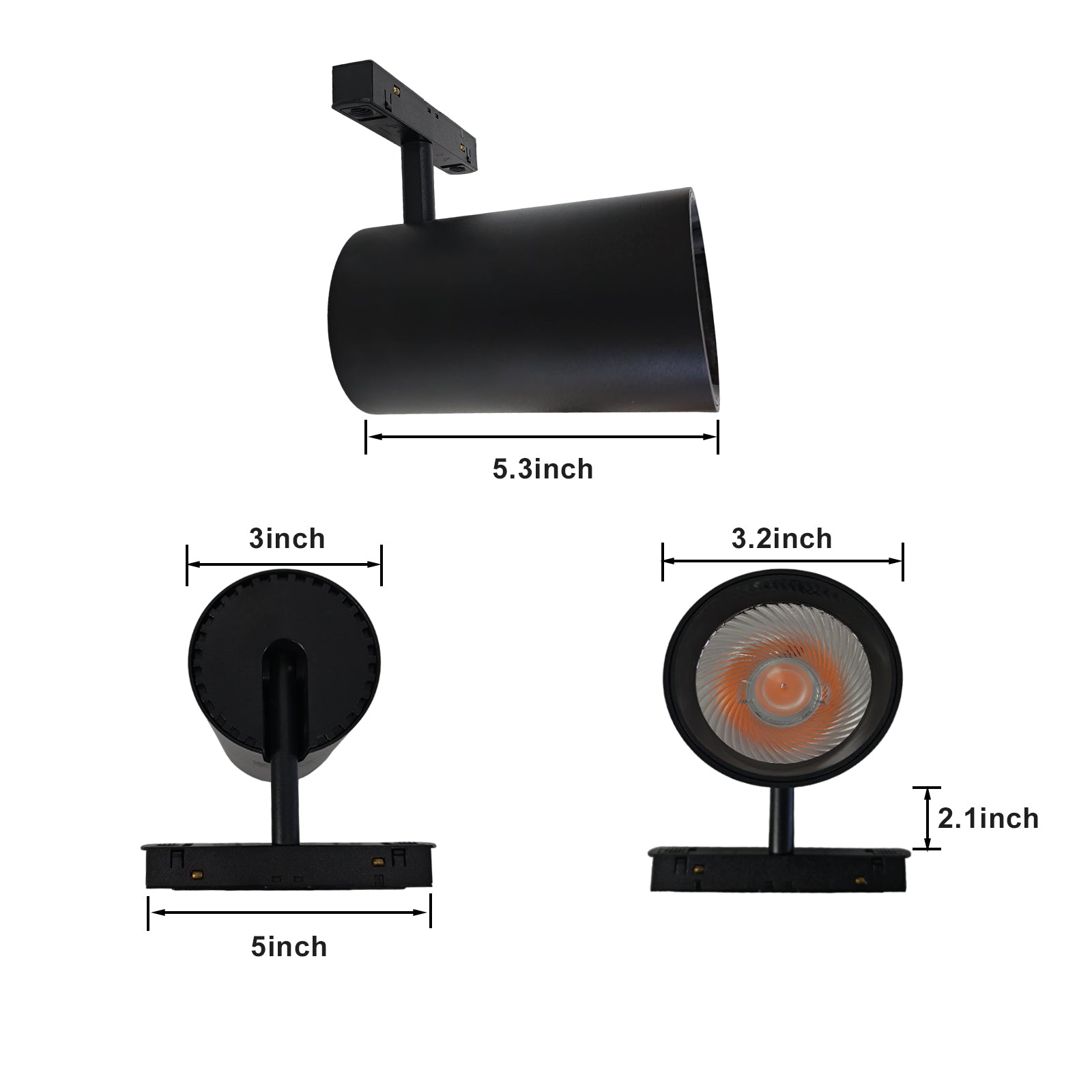 20W Magnetic LED Track Spotlight, 3000K Warm White 90° Vertical Rotation, DC48V Low Voltage Black, Strong Magnetism Long Lifespan, Fit Recessed Magnetic Track Home/Commercial/Art Exhibition
