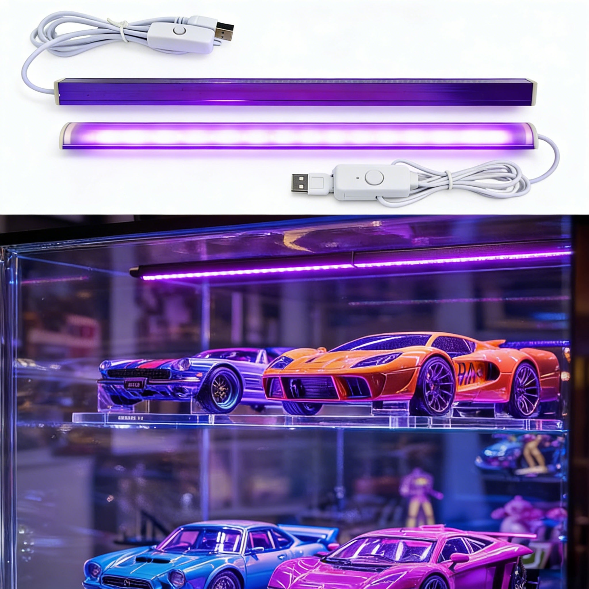 2-Pack 12inch USB 395NM UV Black Light Bar, Magnetic LED Strip for Glow Party, Body Paint, Halloween, Club, Urine Detection – for Bars, Decor Enthusiasts, Contractors