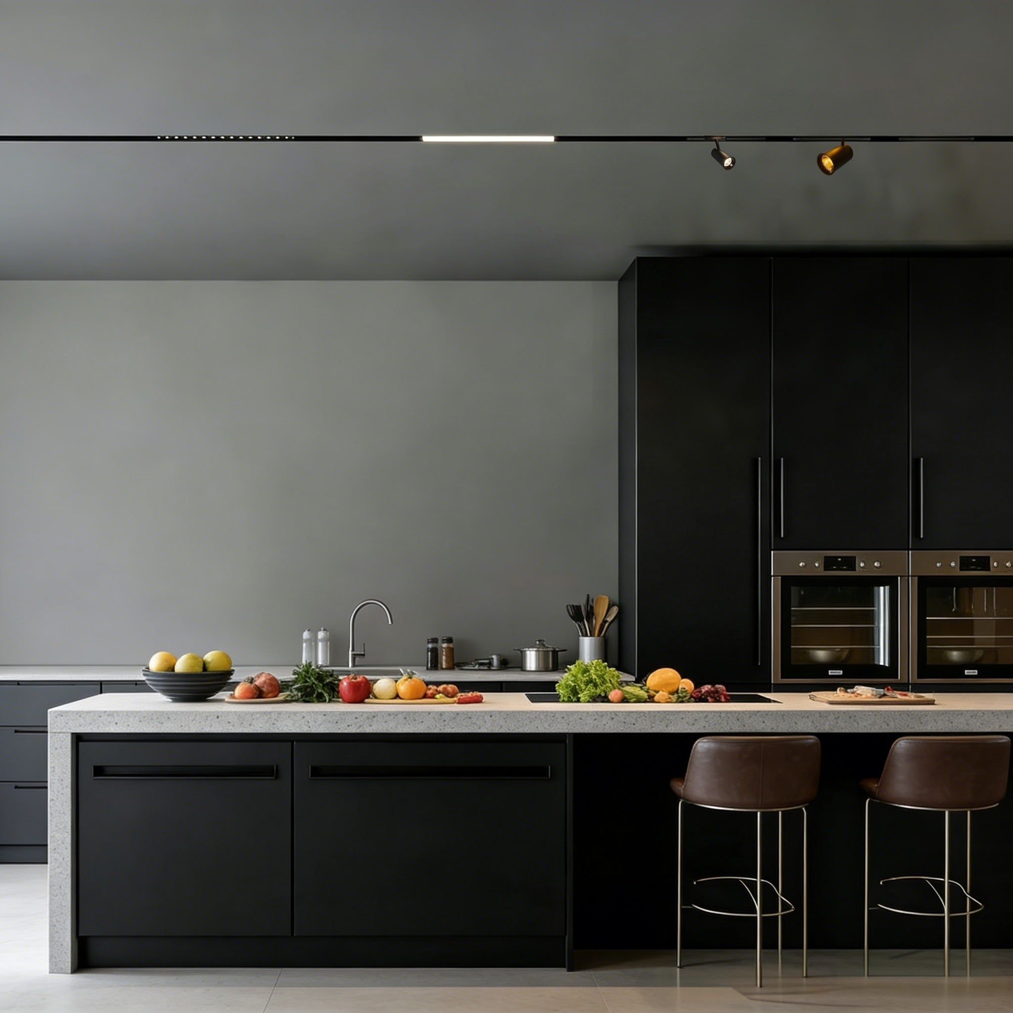 20W Magnetic LED Track Spotlight, 3000K Warm White 90° Vertical Rotation, DC48V Low Voltage Black, Strong Magnetism Long Lifespan, Fit Recessed Magnetic Track Home/Commercial/Art Exhibition