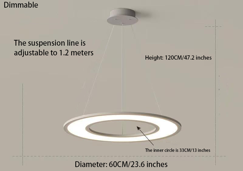 Planet Rings LED Pendant Light in Black/White – Modern Geometric Design with Dimmable Lighting & Sleek Aesthetic