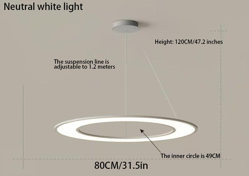 Planet Rings LED Pendant Light in Black/White – Modern Geometric Design with Dimmable Lighting & Sleek Aesthetic