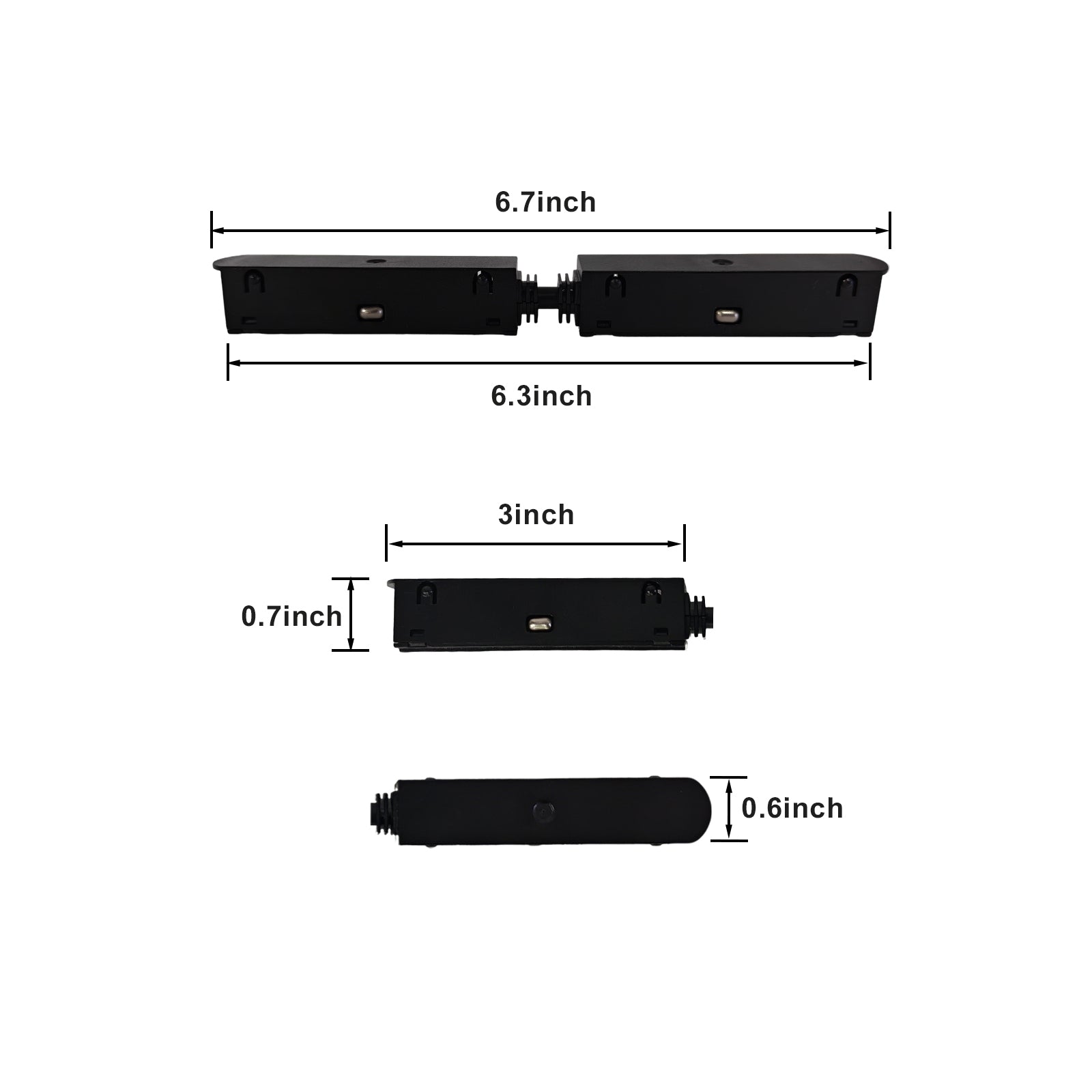 Hidden Straight Conductive Connector for Recessed Magnetic Track Lighting, Tool-Free Snap, Durable Safe, DC Track Rail Compatible, for Home/Office DIY & Contractors