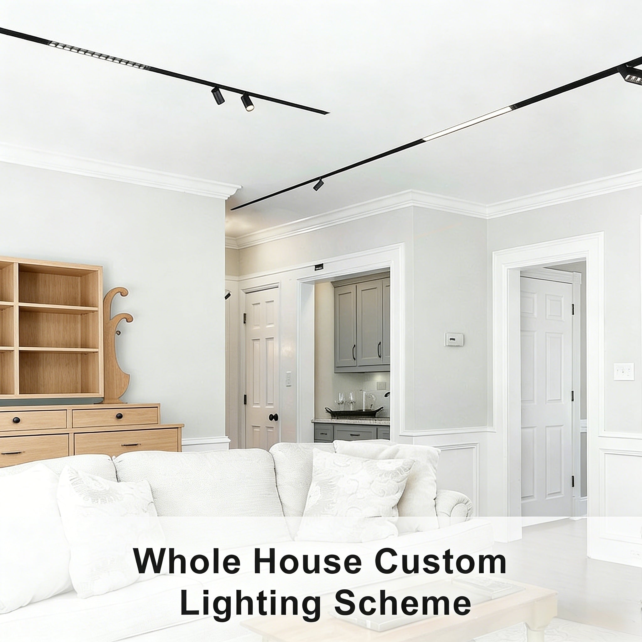 20W Magnetic LED Track Spotlight, 90° Adjustable Smart LED 4000K Neutral White, DC48V Black, Fit Recessed Magnetic Track for Home/Commercial/Art Exhibition