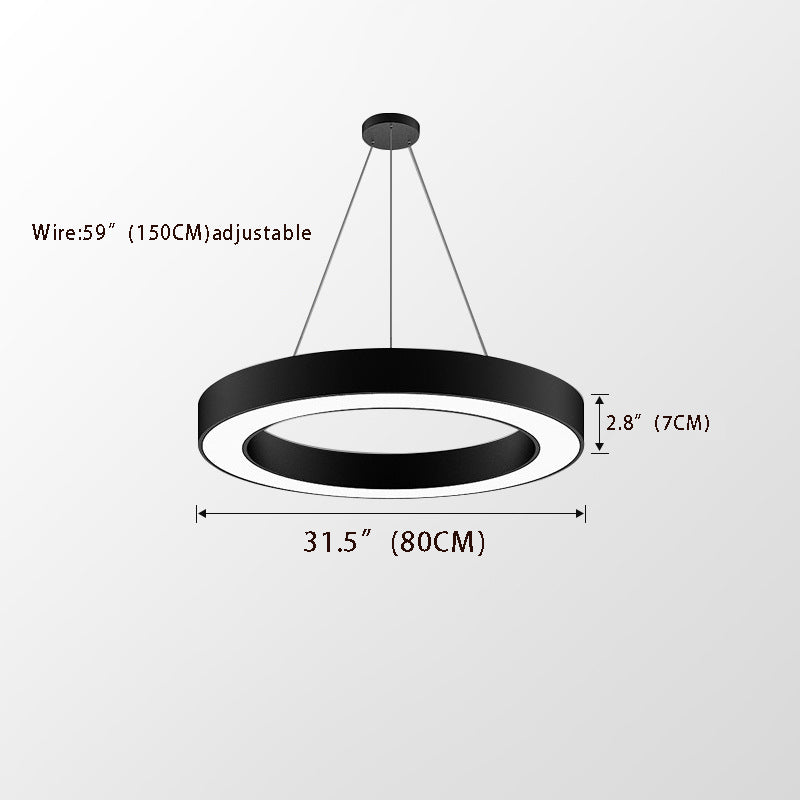 Round Ring LED Pendant Light - Suspended Profile Light for Offices & Gyms