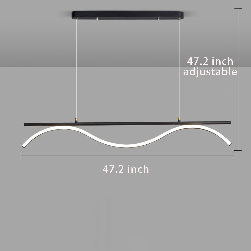Linear Wave Design 1-Light LED Island Light - 47'' Length