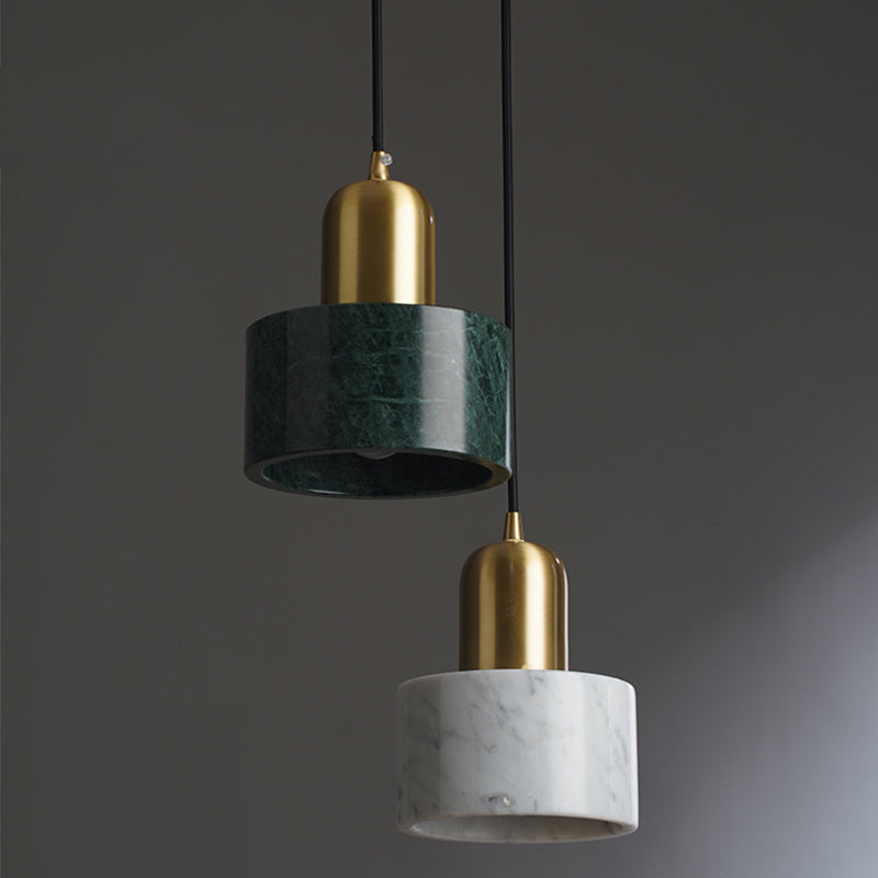 Modern Marble & Metal Pendant Light - Minimalist Mini Hanging Light