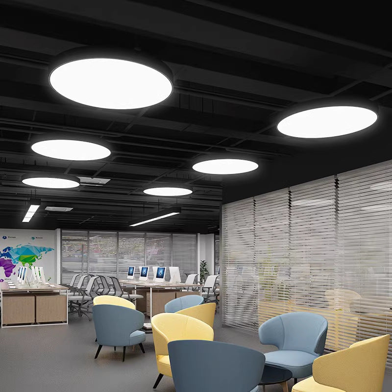 Modern Round Pendant LED Luminaires – Suspended Office Lighting for Workspace