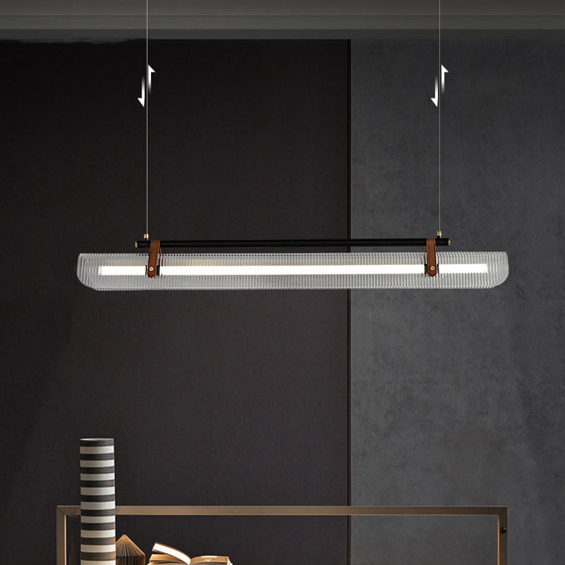 Acrylic Nami Linear Pendant Light , Adjustable Hanging Length, Ideal for Island