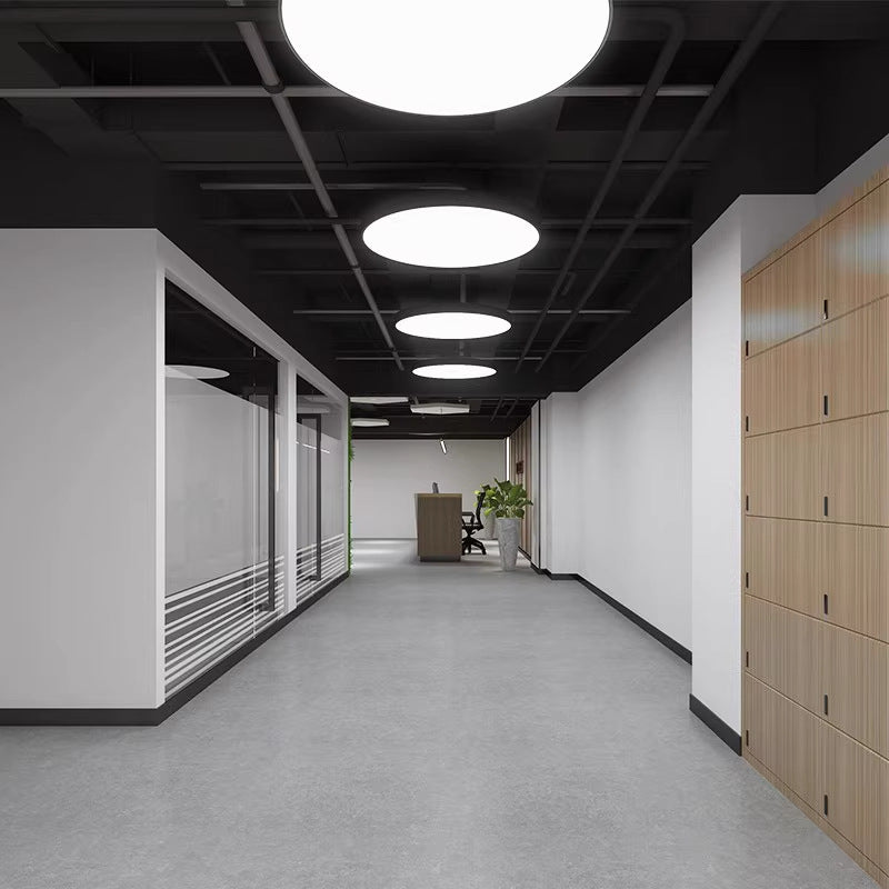 Modern Round Pendant LED Luminaires – Suspended Office Lighting for Workspace