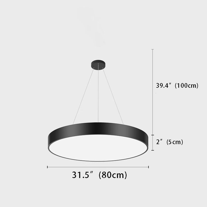 Modern Round Pendant LED Luminaires – Suspended Office Lighting for Workspace