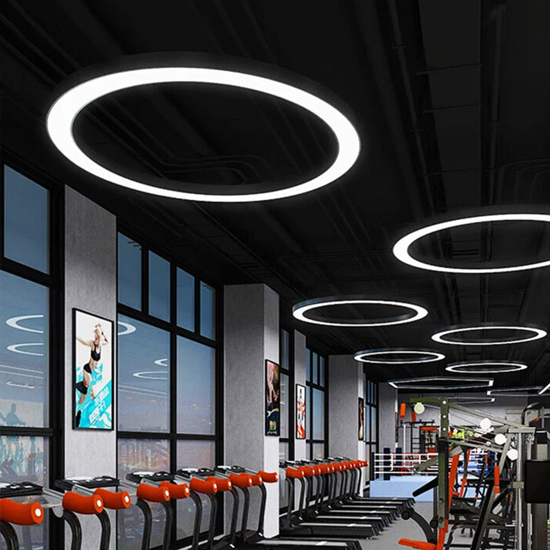 Round Ring LED Pendant Light - Suspended Profile Light for Offices & Gyms