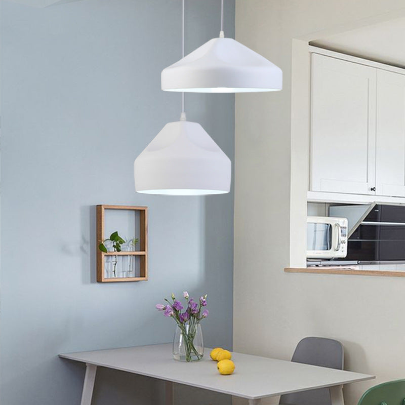 Pleat Box 1-Light LED Pendant Light , Black/White Aluminum Hanging Fixture