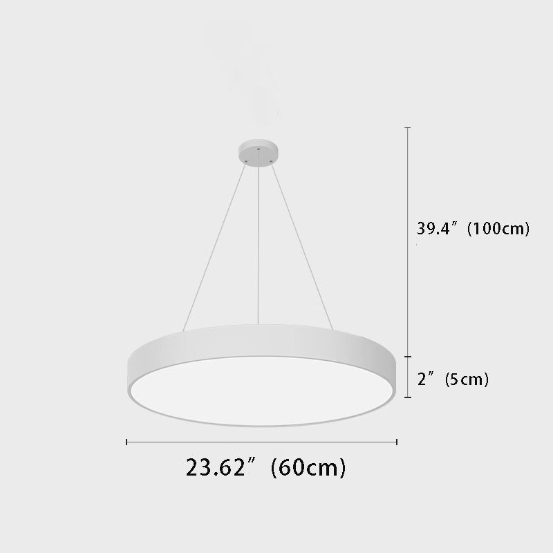 Modern Round Pendant LED Luminaires – Suspended Office Lighting for Workspace