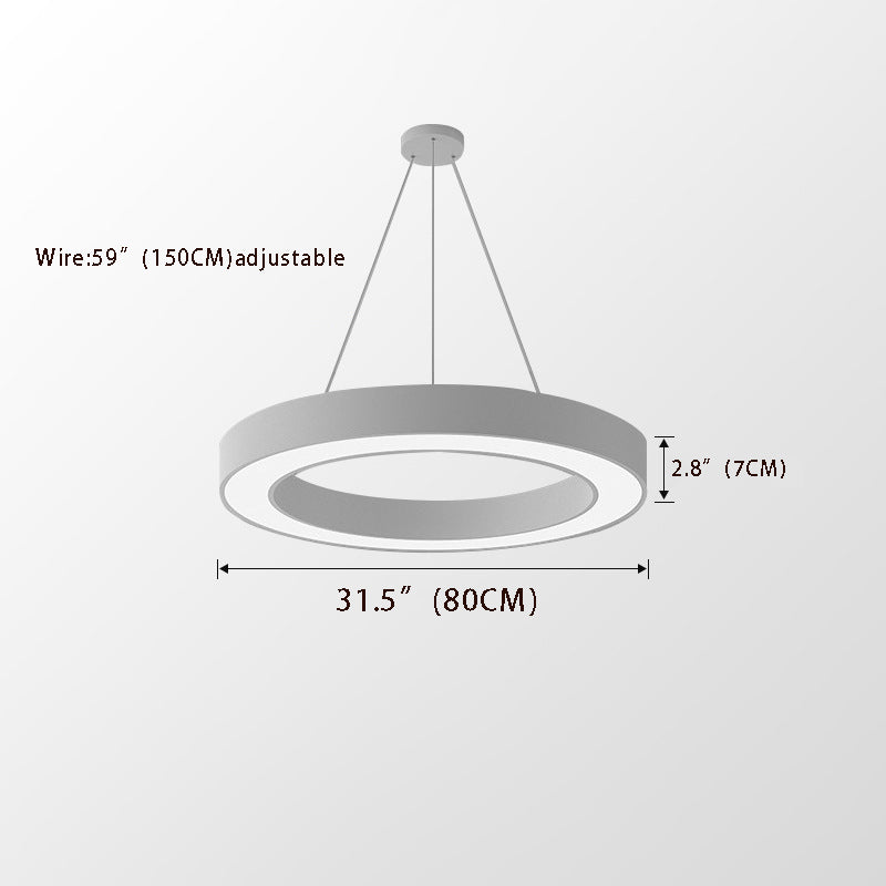 Round Ring LED Pendant Light - Suspended Profile Light for Offices & Gyms