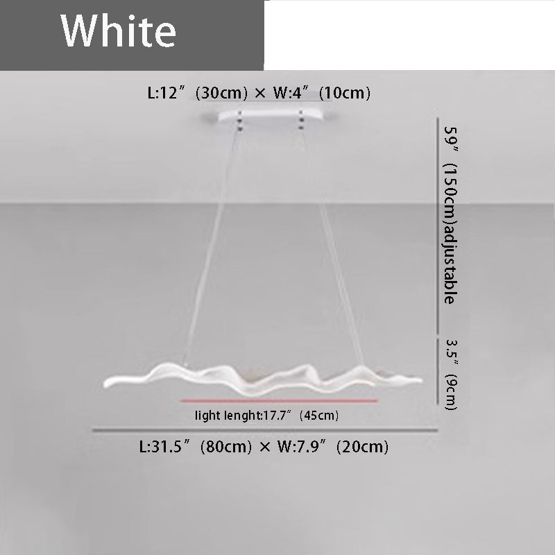 Retro-Inspired LED Pendant Light – Elegant Silicone Wave Wood Grain Finish