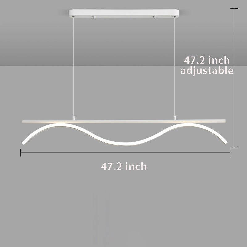 Linear Wave Design 1-Light LED Island Light - 47'' Length