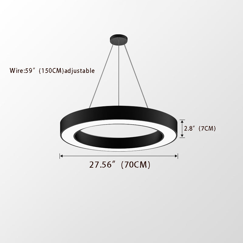 Round Ring LED Pendant Light - Suspended Profile Light for Offices & Gyms