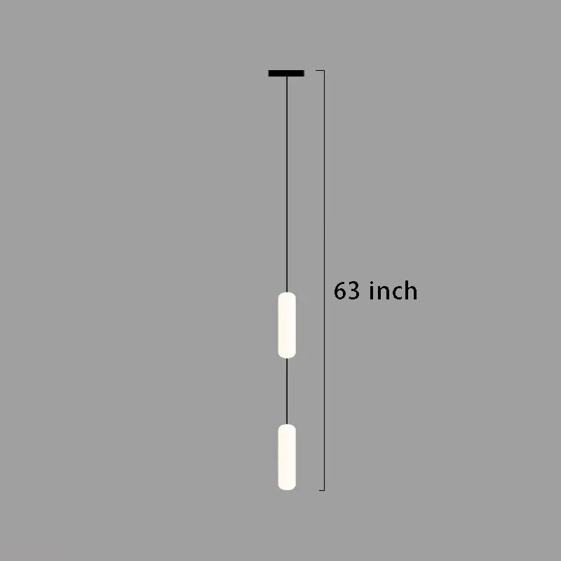 White Long Tube Multi-Light Staircase Chandelier – Sleek Linear Design for Stairwell Illumination