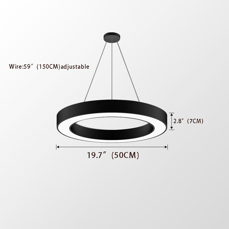 Round Ring LED Pendant Light - Suspended Profile Light for Offices & Gyms