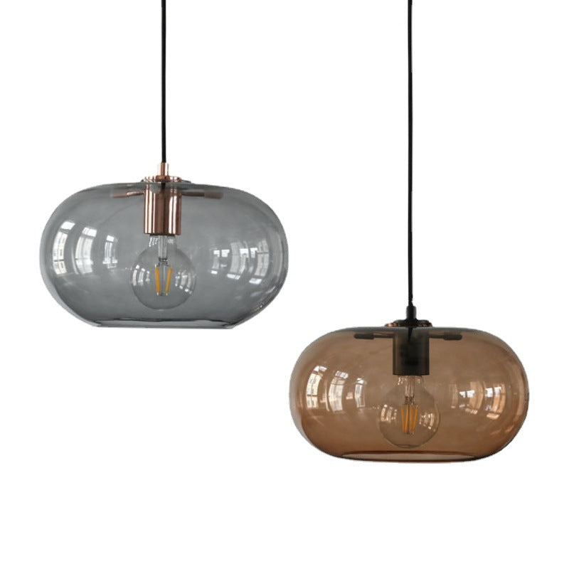 Nordic Glass LED Pendant Light - Artistic Electroplated Modern Ceiling Fixture