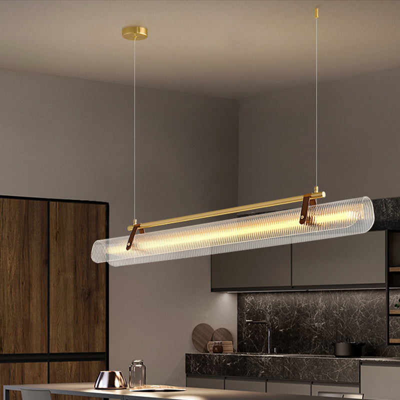 Acrylic Nami Linear Pendant Light , Adjustable Hanging Length, Ideal for Island