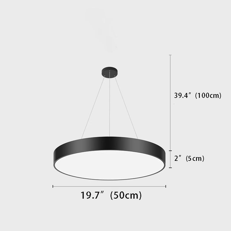 Modern Round Pendant LED Luminaires – Suspended Office Lighting for Workspace