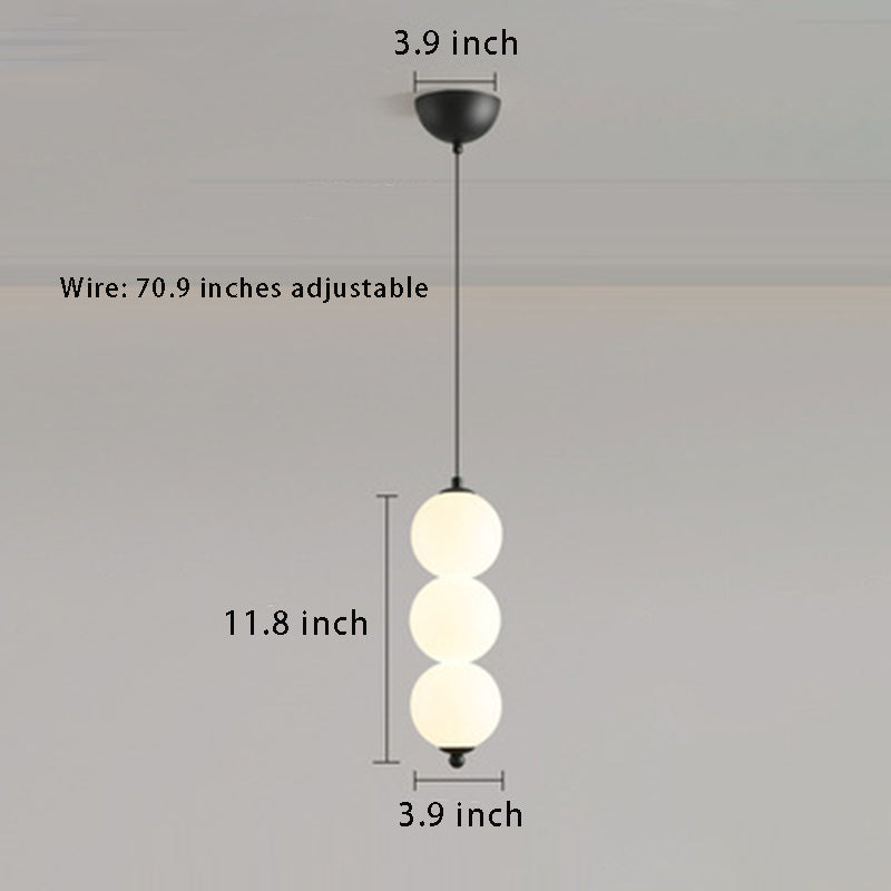 Modern Round String Vertical Balls Pendant – Dimmable LED Chandelier