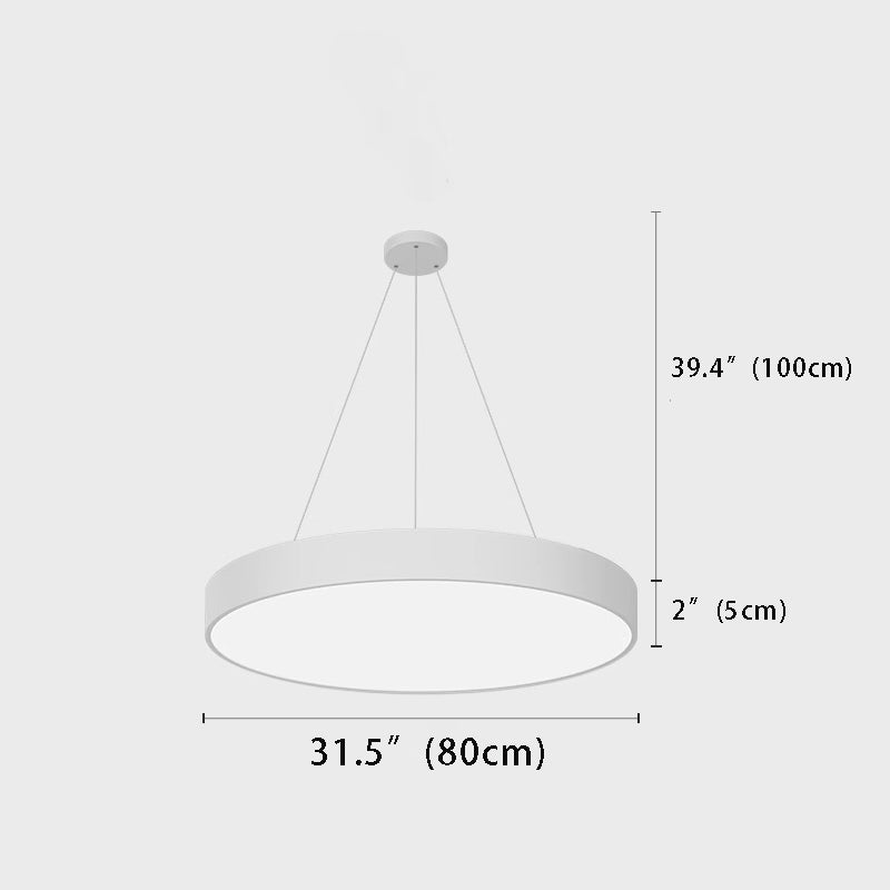 Modern Round Pendant LED Luminaires – Suspended Office Lighting for Workspace