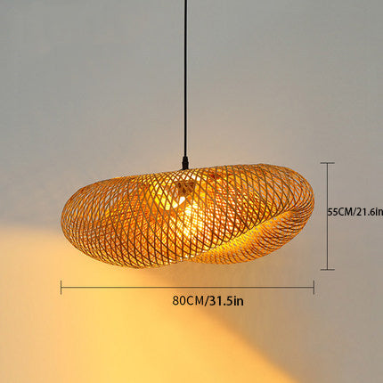 Curved Bamboo Pendant for Modern Farmhouse Style