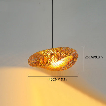 Curved Bamboo Pendant for Modern Farmhouse Style