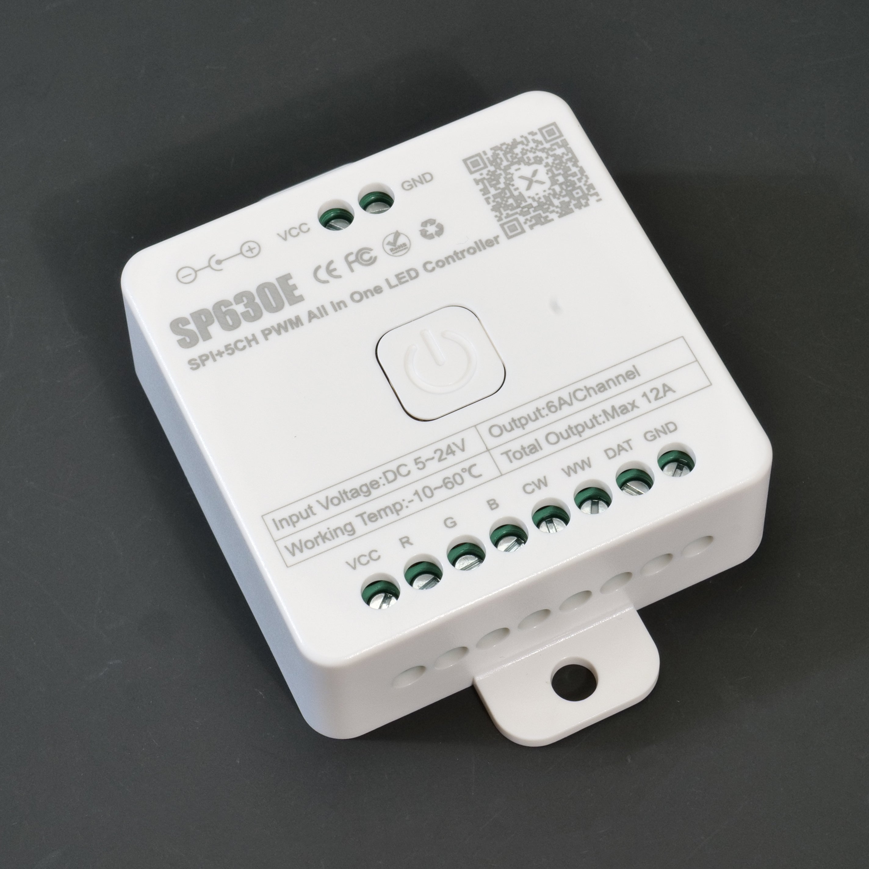 SP630E All In One LED Controller - 5CH PWM & SPI, Supports WS2812B/WS2811/SK6812/FCOB/5050 RGB/RGBW/CCT, Bluetooth Music Sync Pixels Controller