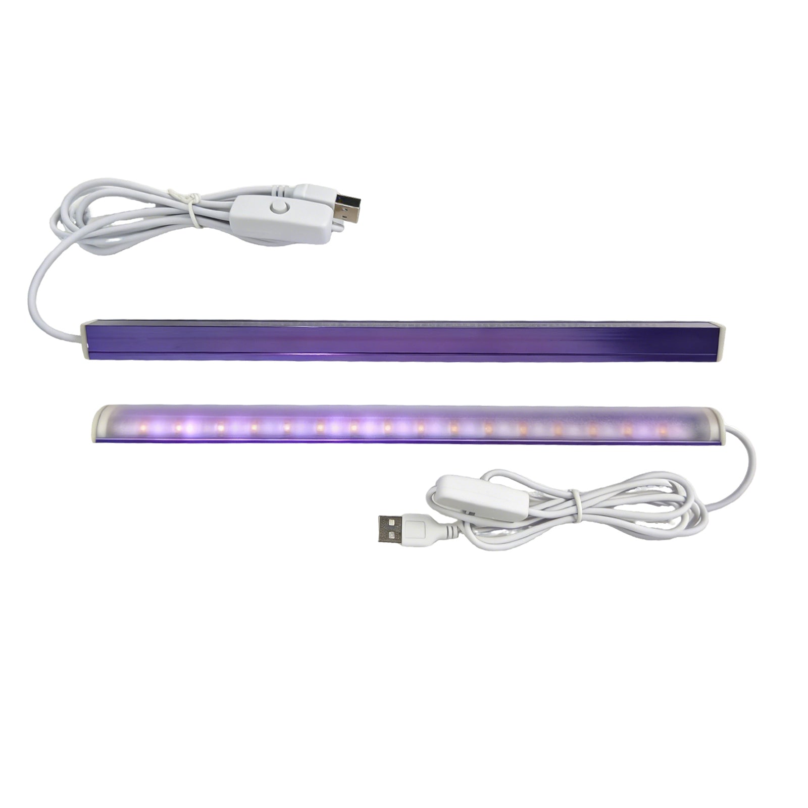 2-Pack 12inch USB 395NM UV Black Light Bar, Magnetic LED Strip for Glow Party, Body Paint, Halloween, Club, Urine Detection – for Bars, Decor Enthusiasts, Contractors